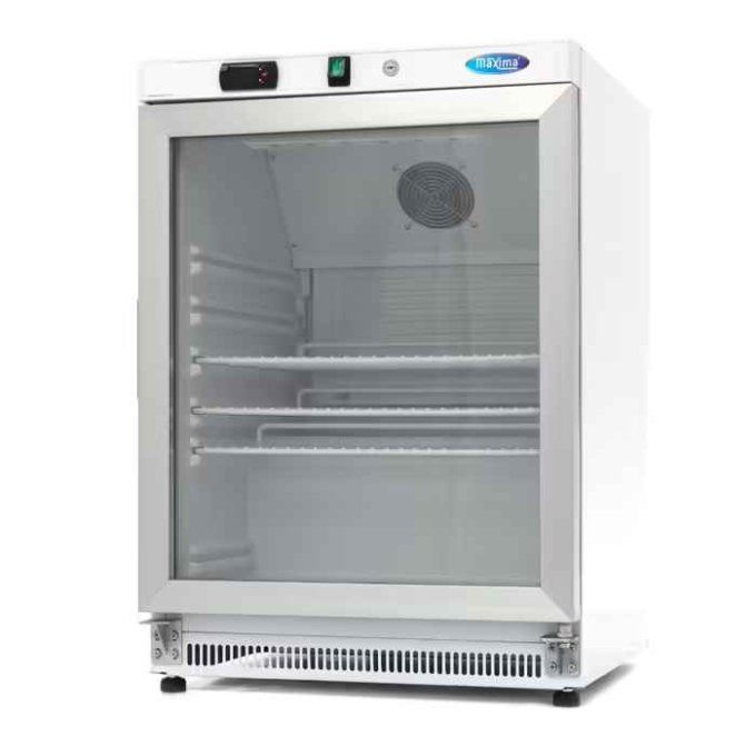Réfrigérateur - 200 L - blanc - avec porte en verre- MAXIMA