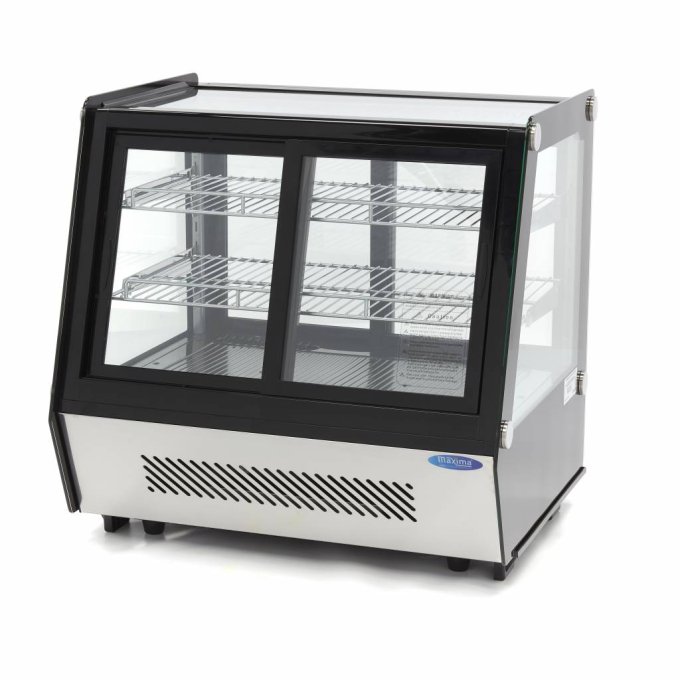 Vitrine à gâteaux, 125 L, 71 cm, portes coulissantes avant et arrière, Maxima  09400847
