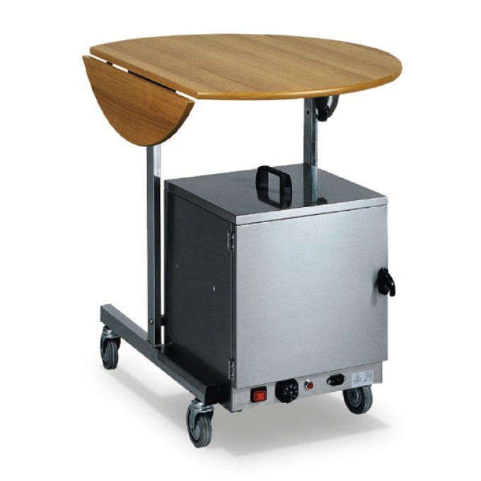 table avec plan rond rabattable, sur roues, ø 80 cm VIRTUS 1104100