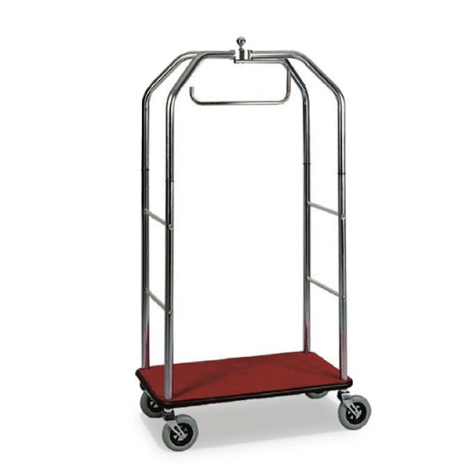 Chariots porte-valises et porte-habits avec structure chromée et base rouge VIRTUS 1920FN