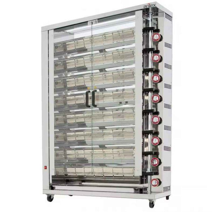 Rôtissoire à Gaz  8 Broches 32-48 poulets ARILEX 8ASG 