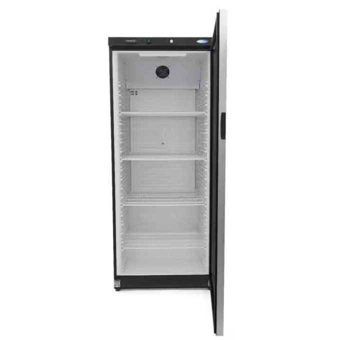 Réfrigérateur - 600 L - noir - avec porte en verre- MAXIMA