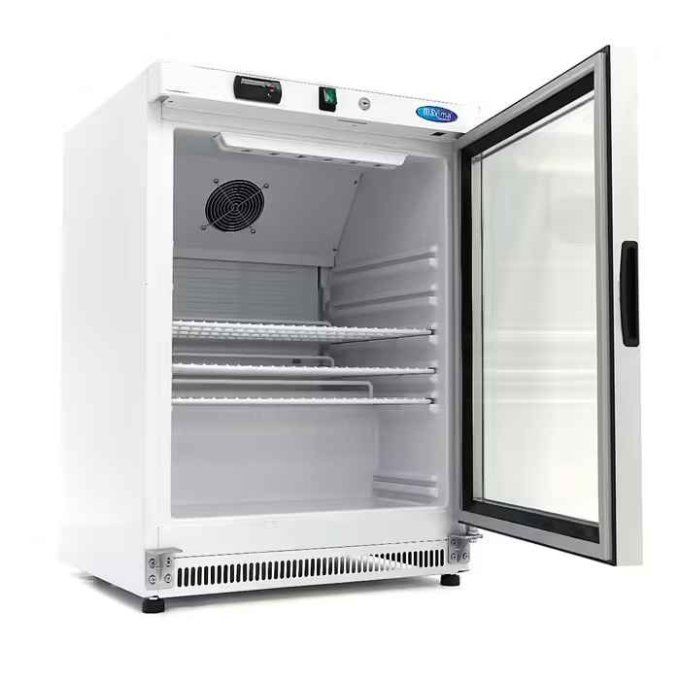 Réfrigérateur blanc 200L porte verre MAXIMA  09405006 