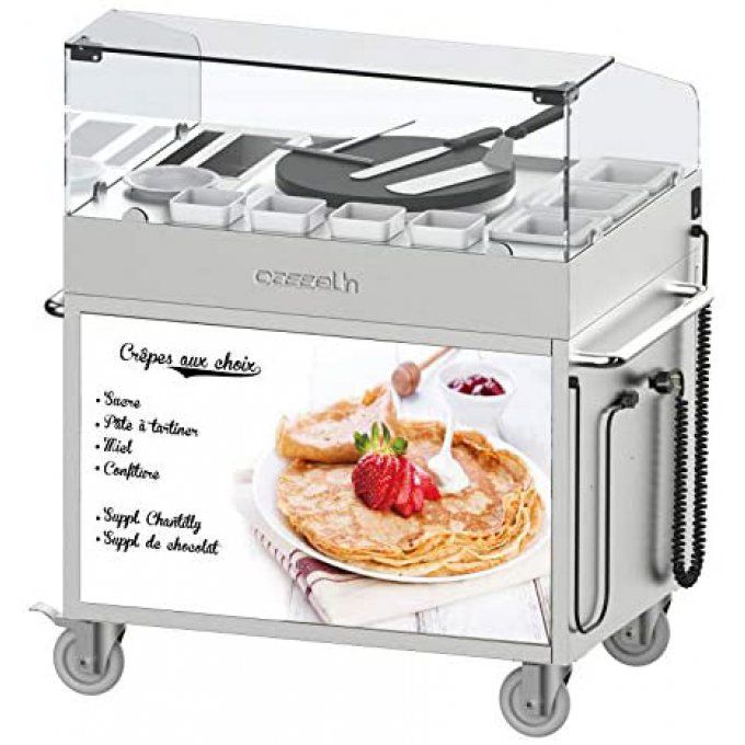 Chariot avec crêpière 40 encastrée, 230v, 2700w et 14w