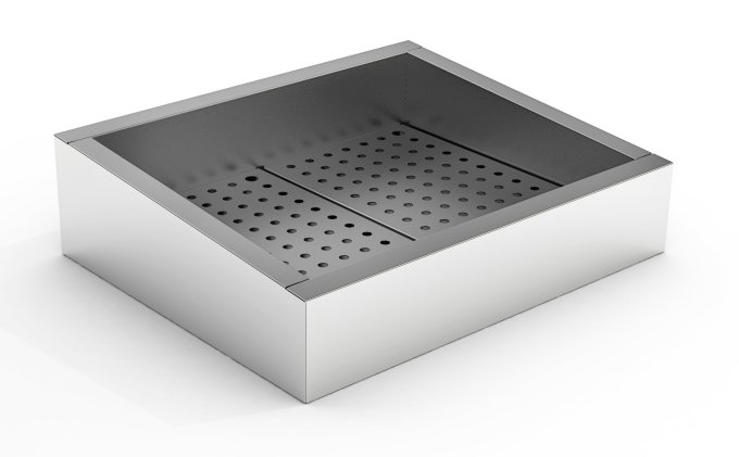 BAC À GLACE PILÉE INCLINÉ 2/1 GN AISI 304  VIDANGE CÔTÉ FONCTIONNEMENT