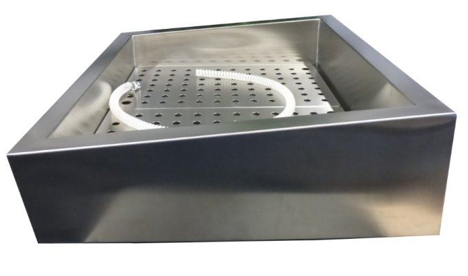 BAC À GLACE PILÉE INCLINÉ 2/1 GN AISI 304  VIDANGE CÔTÉ FONCTIONNEMENT