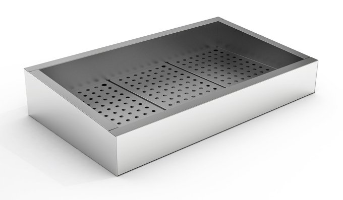 BAC À GLACE PILÉE INCLINÉ 3/1 GN AISI 304  VIDANGE CÔTÉ FONCTIONNEMENT