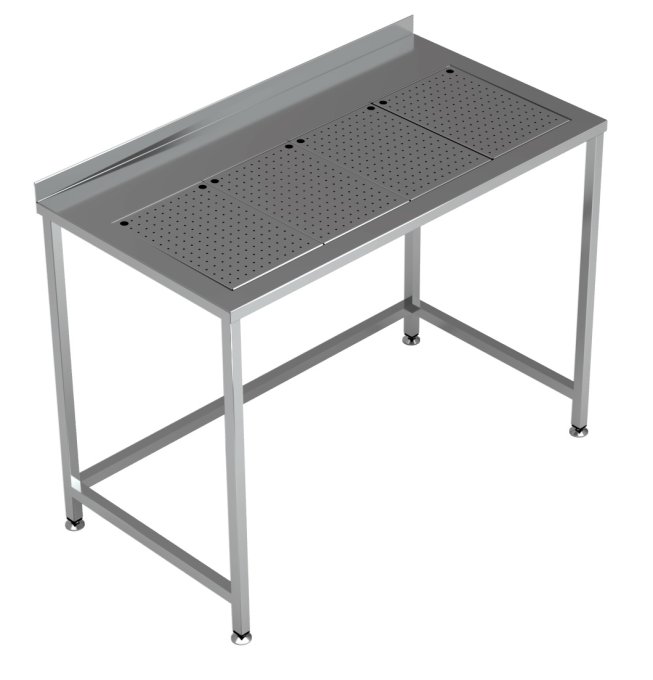 PLAN DE TRAVAIL AVEC BAC D'ÉGOUTTAGE INTÉGRÉ 1200X650