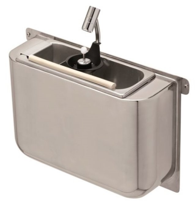 CUILLÈRE À GLACE ÉVIER AVEC DOUCHETTE 410X120X270  AVEC TROU D'ÉVACUATION, RACCORDEMENT À L'EAU ET T