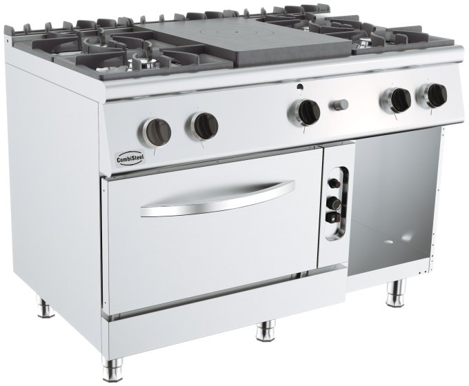 BASE 700 CUISINIÈRE AVEC PLAQUE COUP DE FEU À GAZ 4 BR. AVEC FOUR GAZ