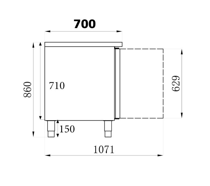 700 TABLE RÉFRIGÉRÉE PLONGE 2 PORTES