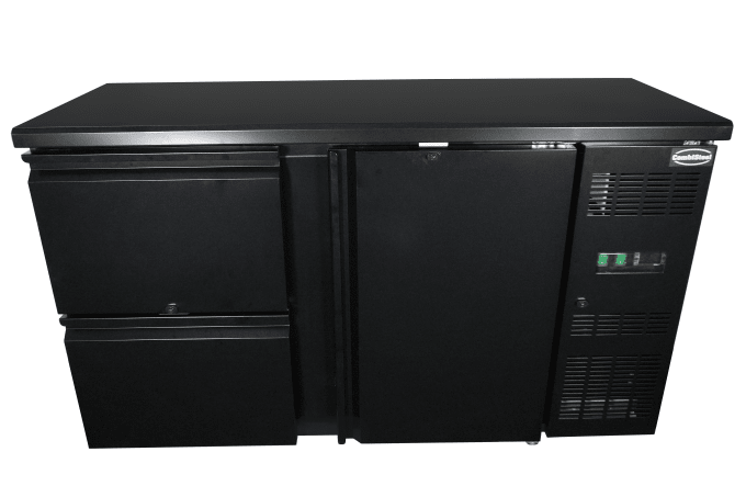 ARRIÈRE BAR RÉFRIGÉRÉE NOIR 1 PORTE ET 2 TIROIRS COMBISTEEL 7450.0316