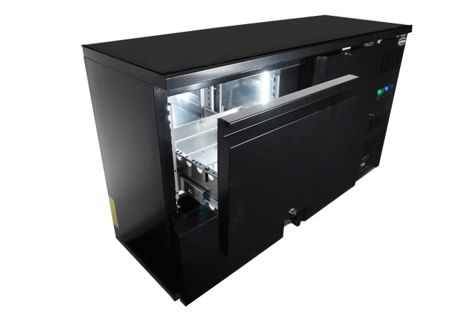 ARRIÈRE BAR RÉFRIGÉRÉE NOIR 1 PORTE ET 2 TIROIRS COMBISTEEL 7450.0316