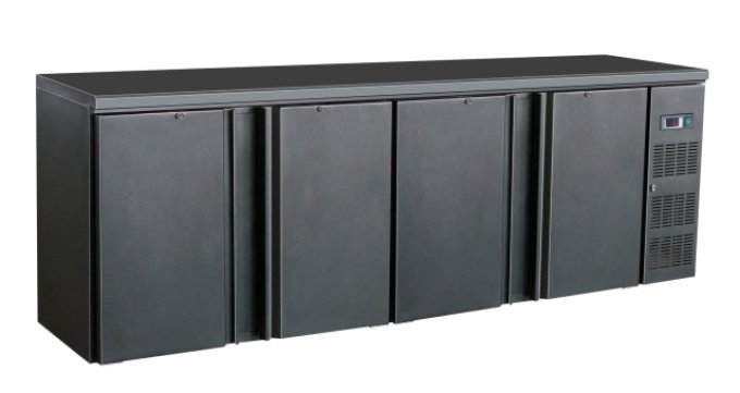 ARRIÈRE BAR RÉFRIGÉRÉE NOIR 4 PORTES