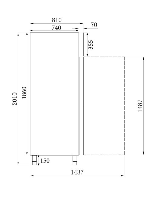 RÉFRIGÉRATEUR EN ACIER INOX+AL 1200 LTR STATIQUE
