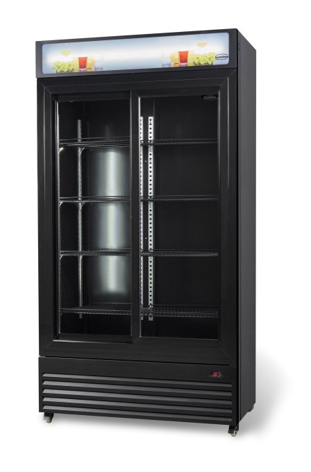 RÉFRIGÉRATEUR AVEC PORTES COULISSANTES EN VERRES BEZ-780 SL NOIR