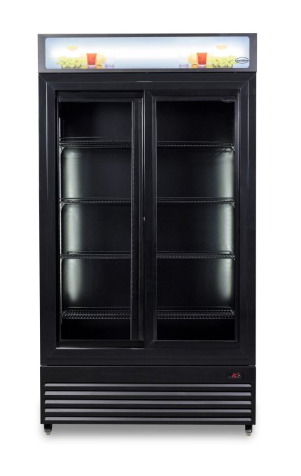 RÉFRIGÉRATEUR AVEC PORTES COULISSANTES EN VERRES BEZ-780 SL NOIR