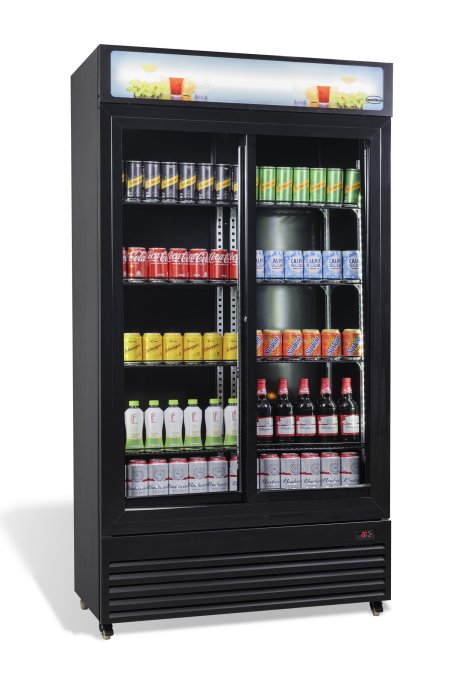 RÉFRIGÉRATEUR AVEC PORTES COULISSANTES EN VERRES BEZ-780 SL NOIR