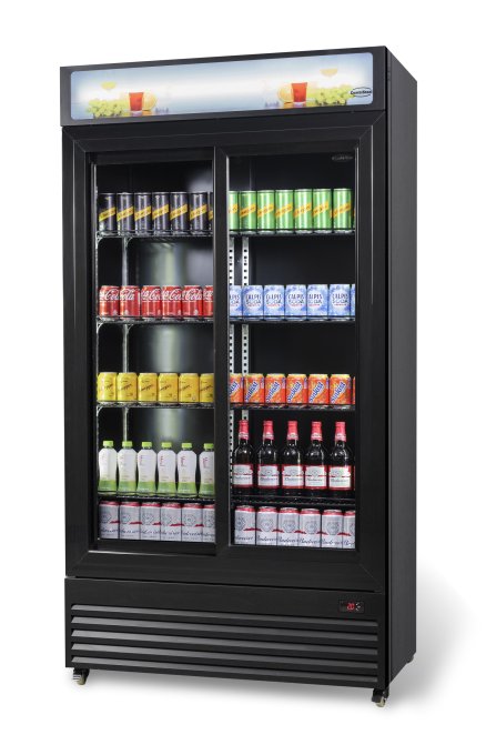 RÉFRIGÉRATEUR AVEC PORTES COULISSANTES EN VERRES BEZ-780 SL NOIR