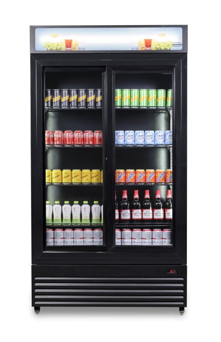RÉFRIGÉRATEUR AVEC PORTES COULISSANTES EN VERRES BEZ-780 SL NOIR