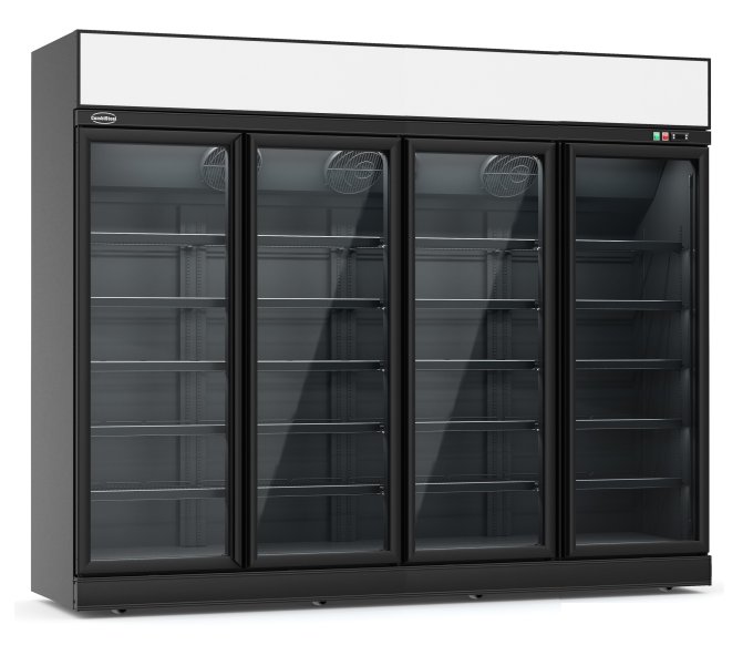 RÉFRIGÉRATEUR 4 PORTES EN VERRE NOIR INS-2060R BL  *TRANSPORT SUR DEMANDE*