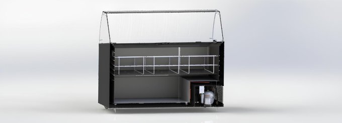 VITRINE À CREME GLACÉE TENERIFE NOIR 10X5 LTR