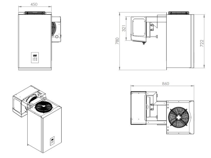 UNITÉ DE RÉFROIDISSEMENT TYPE POSITIF 4,1-6,5 M3