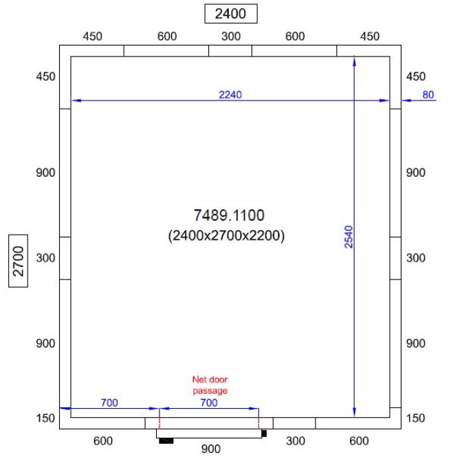 CHAMBRE FROIDE POSITIVE/NEGATIVE 2400X2700X2200  *TRANSPORT SUR DEMANDE*