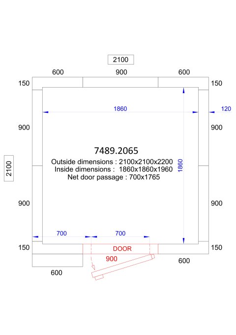CHAMBRE FROIDE POSITIVE/NEGATIVE 2100x2100x2200 - 120 MM  *TRANSPORT SUR DEMANDE*