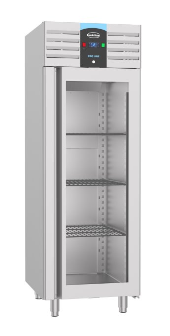 RÉFRIGÉRATEUR EN ACIER INOX PORTE EN VERRE MONO BLOCK 700 LTR