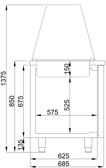 SALADETTE 2 PORTES 3x 1/1GN RÉCIPIENT