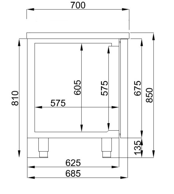 700 TABLE RÉFRIGÉRÉE 2 PORTES