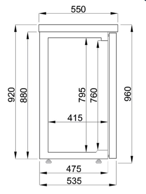 ARRIÈRE BAR RÉFRIGÉRÉE NOIR 3 PORTES EN VERRE