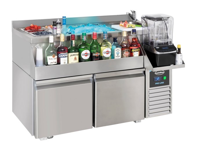 TABLE RÉFRIGÉRÉE 2 PORTES AVEC BAR À COCKTAILS