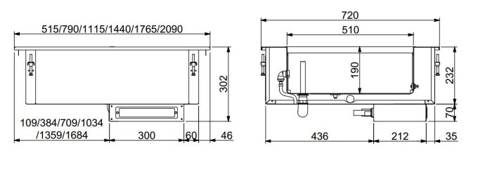 DROP-IN BAIN-MARIE 2/1 - REMPLISSAGE D?EAU MANUEL