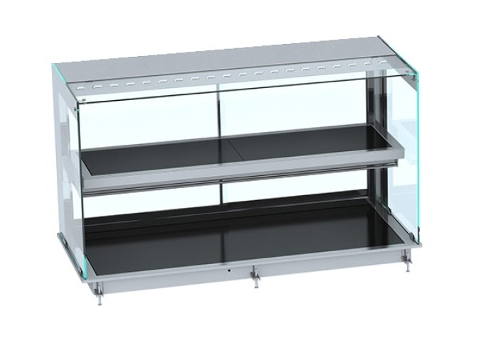 DROP-IN VITRINE CUBIQUE CHAUFFANTE AVEC PLAQUE VITRO CERAMIQUE NOIR 5/1