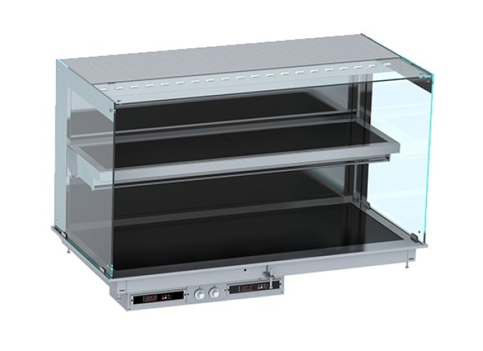 DROP-IN VITRINE CUBIQUE CHAUFFANTE AVEC PLAQUE VITRO CERAMIQUE MODELE MURAL - NOIR 4/1
