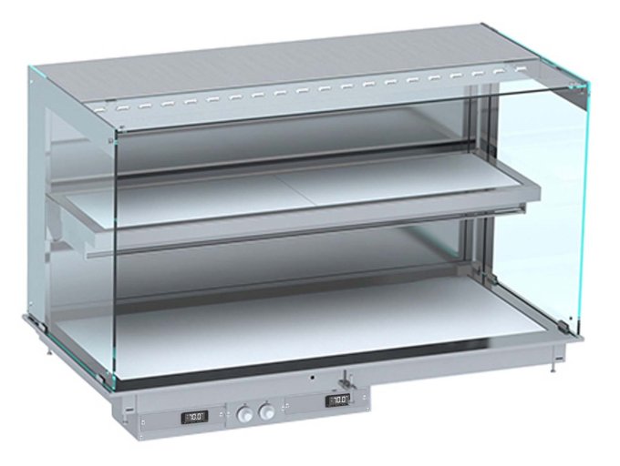 DROP-IN VITRINE CUBIQUE CHAUFFANTE AVEC PLAQUE VITRO CERAMIQUE MODELE MURAL - BLANC 3/1