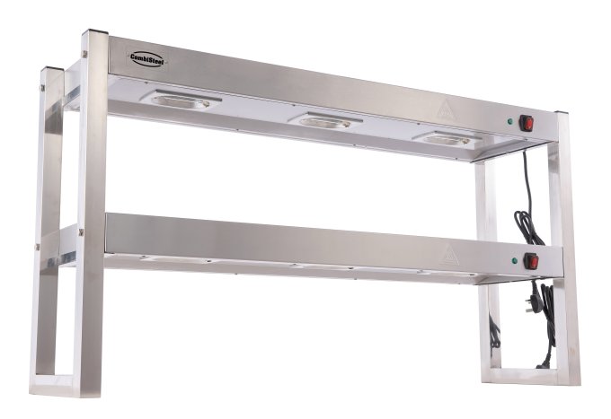 ÉTAGÈRE CHAUFFANTE EN HALOGENE 2 NIVEAUX 1200 DÉMONTABLE COMBISTEEL 7539.0050