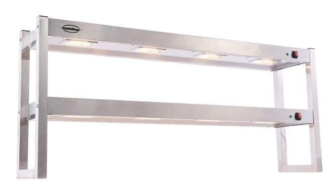 ÉTAGÈRE CHAUFFANTE EN HALOGENE 2 NIVEAUX 1500 DÉMONTABLE COMBISTEEL 7539.0055