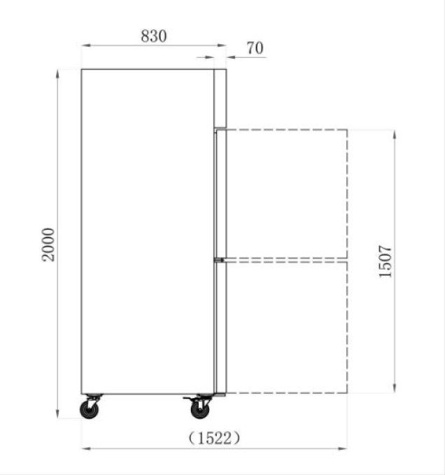 Armoire réfrigérée négative 4 portes pleines 1400 L - Finition Inox (AA14PNNM)