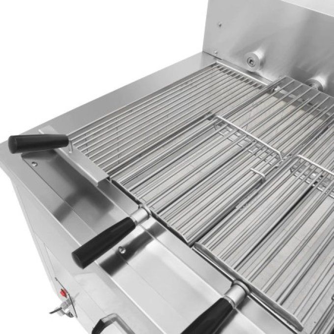 Grill au charbon de bois/Grilloir pour poulets - 1800mm - avec 8 brochettes