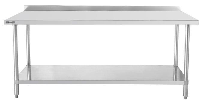 Table de travail inox 700 avec dosseret et étagère 1200 mm CASSELIN C7TTDE120