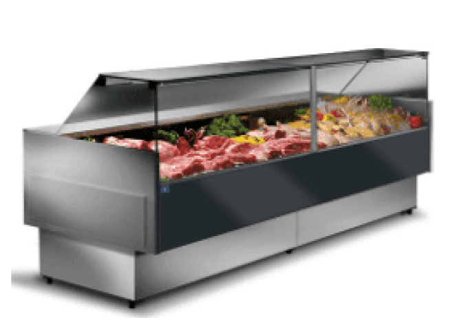 Vitrine chaude 2000 mm vitre vertical +65°C VIRTUS BGD0017PC