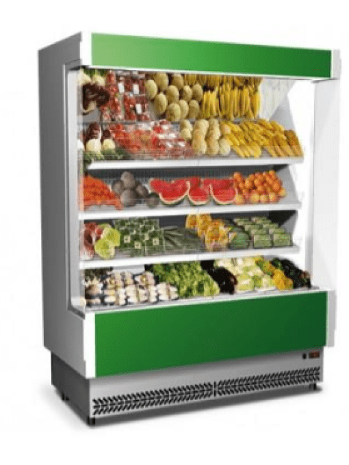 Vitrine réfrigérée murale pour fruits et légumes, 1330 mm avec 3 étagères, +6°/+8°C 