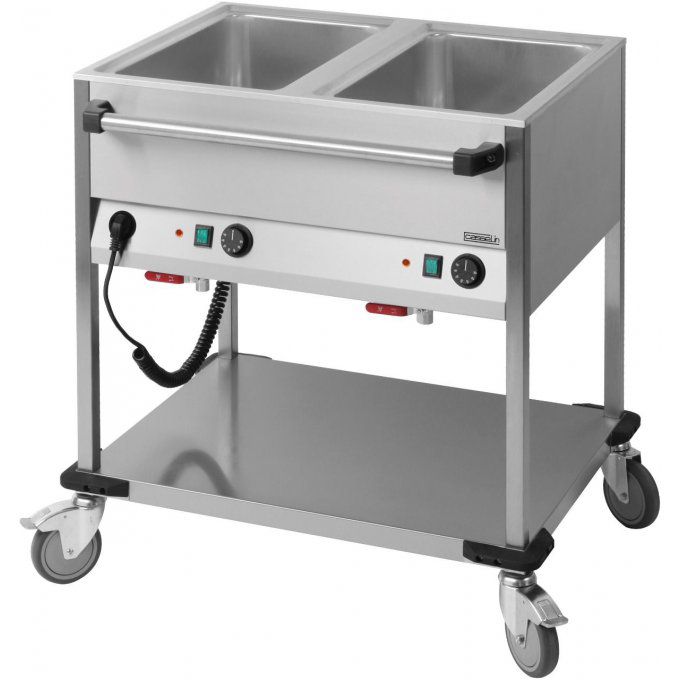 Chariot bain-marie à eau 2 x GN1/1