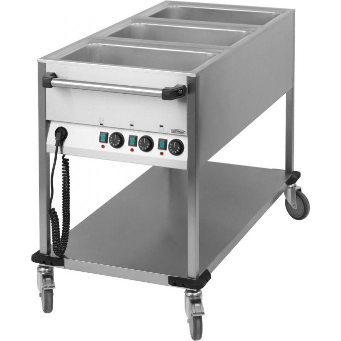 Chariot bain-marie à eau 3 x GN1/1