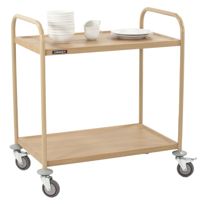 Chariot de service imitation bois 2 plateaux CASSELIN CCSB2P