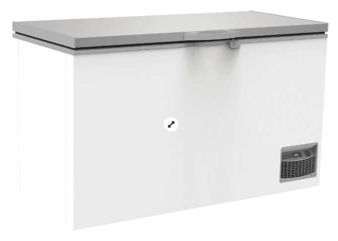 Congélateur coffre CF 700 SILVER, statique, couvercle INOX 645 L