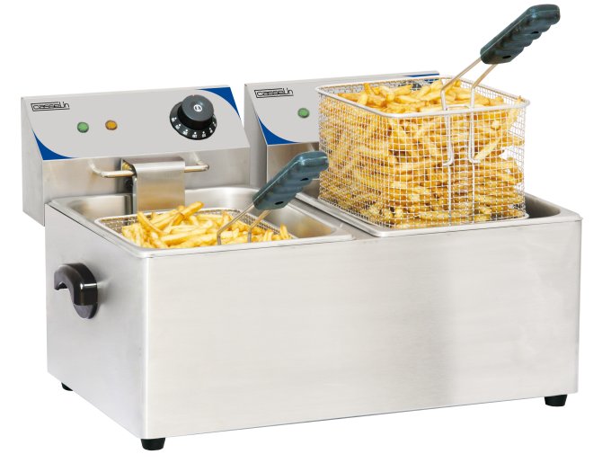Friteuse électrique 2x4 L, 230v, 2x 2 000 w